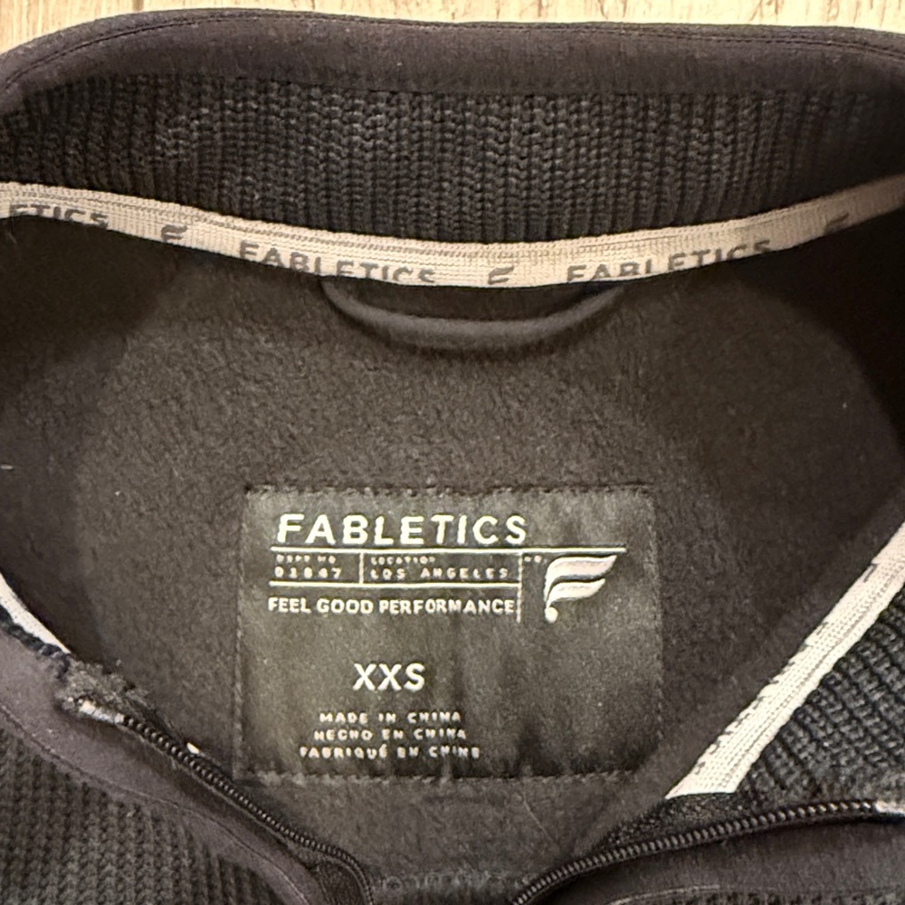 Fabletics Pace Quarter Zip Black Performance Stre… - image 11